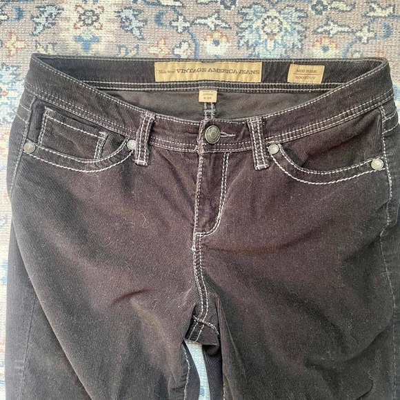 NINE WEST VTG BLACK CORDUROY JEANS- SZ 8 - Picture 5 of 6